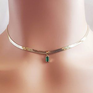 Emerald Gold Necklace